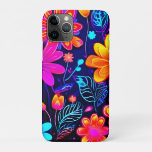 Capa Para iPhone 11 Pro Neon Floral Fantasy