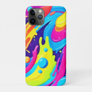 Capa Para iPhone 11 Pro Neon Fluid Art