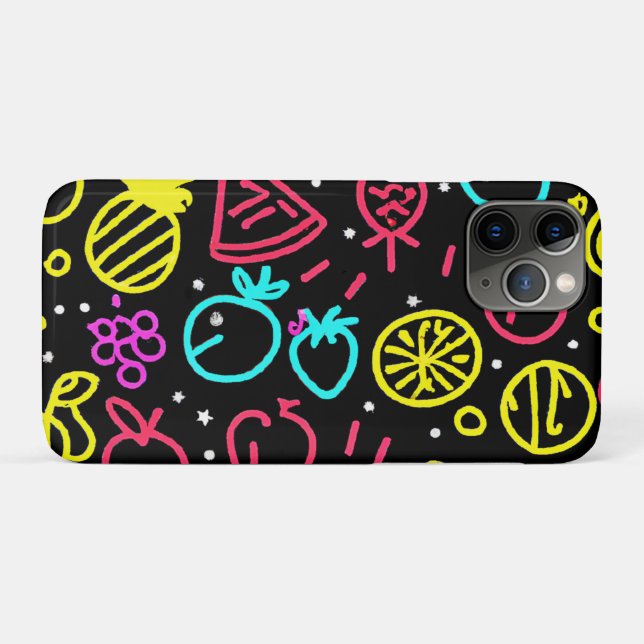 Capa Para iPhone 11 Pro Neon Fruta Extravaganza (Verso (horizontal))
