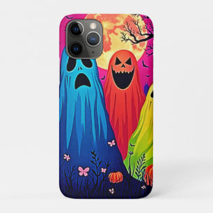 Capa Para iPhone 11 Pro Neon Ghosts Halloween Party Design
