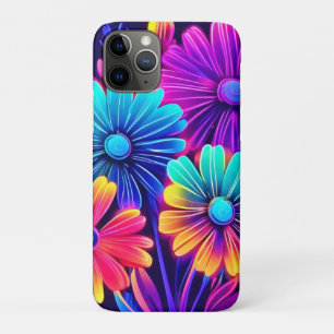 Capa Para iPhone 11 Pro Neon Glow Floral Fantasy Art