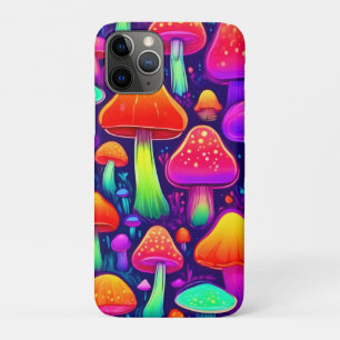 Capa Para iPhone 11 Pro Neon Glow Mushroom Forest
