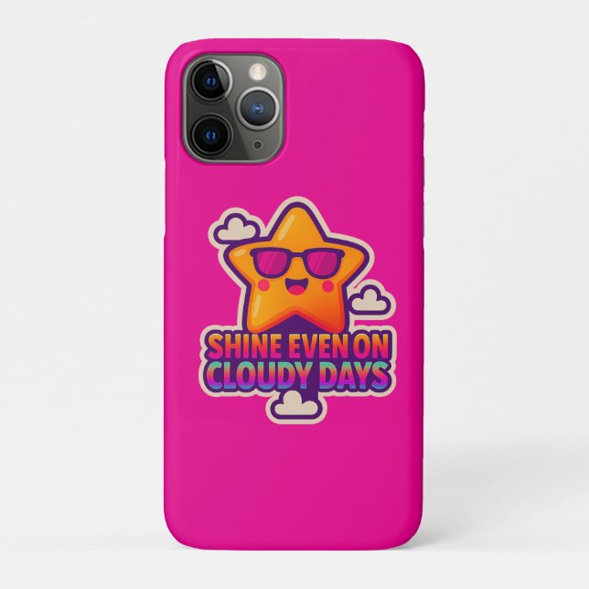 Capa Para iPhone 11 Pro Neon Kawaii Star - "Brilhante mesmo em dias nublad (Verso)