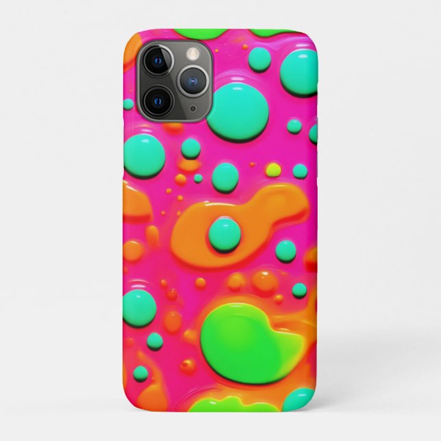 Capa Para iPhone 11 Pro Neon Painting Bubble Art (Verso)