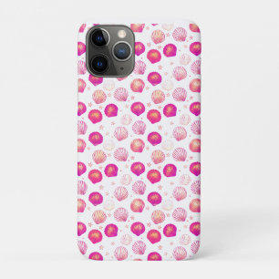 Capa Para iPhone 11 Pro Neon Seashells em preto - padrão costeiro sem cost