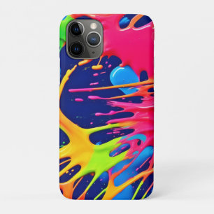 Capa Para iPhone 11 Pro Neon Splatter: Arte vibrante Abstrato