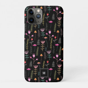 Capa Para iPhone 11 Pro Neon Wildflower em Black,