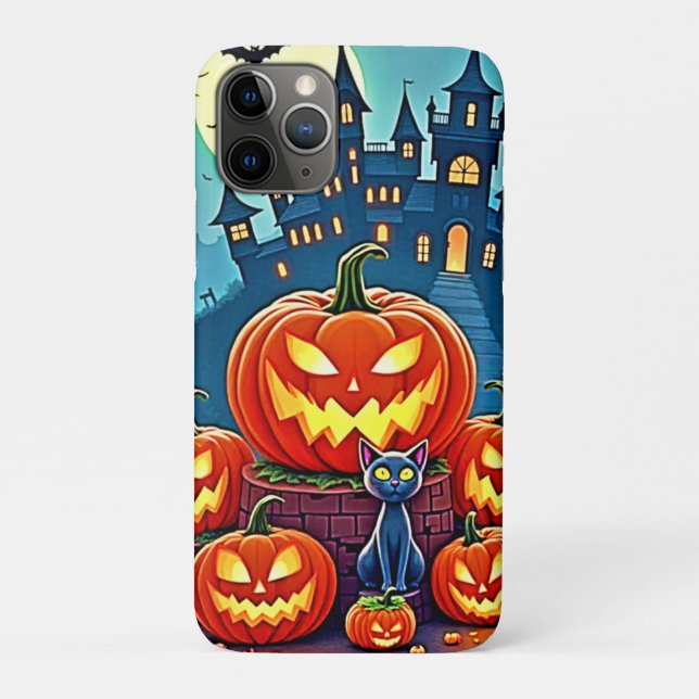 Capa Para iPhone 11 Pro Noite de Halloween: Arte Assustadora Divertida (Verso)