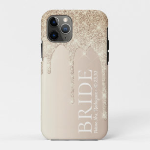 Capa Para iPhone 11 Pro Noiva Future Sra. Dourada Glitter Drip