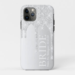 Capa Para iPhone 11 Pro Noiva Futuro Sra Prata Brilho Gotejante