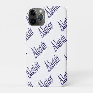 Capa Para iPhone 11 Pro Nome Alastair Brilhante Azul