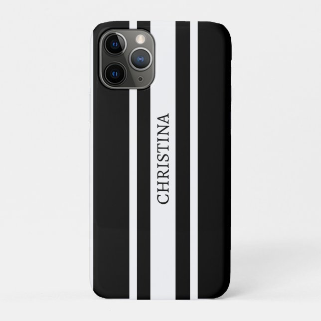 Capa Para iPhone 11 Pro Nome Design Preto, Nome Personalizado Preto (Verso)