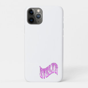 Capa Para iPhone 11 Pro Nome Evelyn Mosaico Rosa,