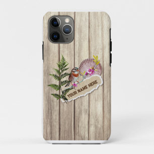 Capa Para iPhone 11 Pro Nome Personalizado da Pintura de Óleo de Madeira T