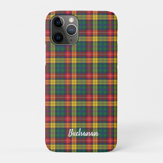 Capa Para iPhone 11 Pro Nome Personalizado do Clã Buchanan de Xadrez Perso (Verso)