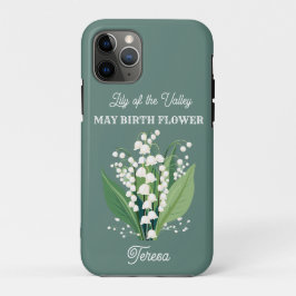 Capa Para iPhone 11 Pro Nome Personalizado do Flor de Nascimento de Maio