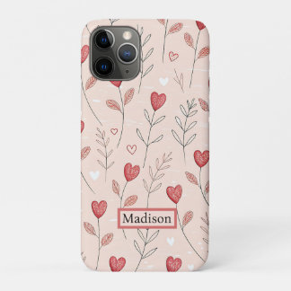 Capa Para iPhone 11 Pro Nome Personalizado Floral