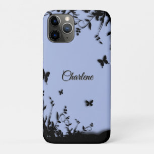 Capa Para iPhone 11 Pro Nome pessoal do Jardim de Borboleta Ultramarina Cl
