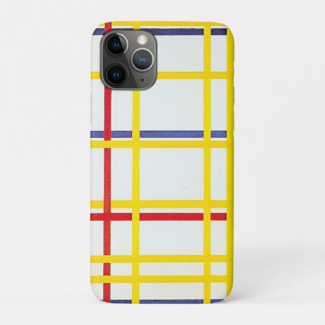 Capa Para iPhone 11 Pro Nova York Cidade 1 por Piet Mondrian (Verso)