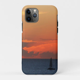 Capa Para iPhone 11 Pro Nuvens solares e paisagem marinha