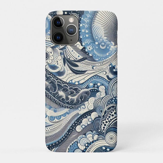 Capa Para iPhone 11 Pro O Estúdio Caseiro Indigo Bloom (Verso)