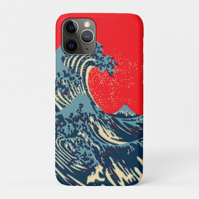Capa Para iPhone 11 Pro O Excelente Hokusai Wave em Estilo de Arte Esperan (Verso)