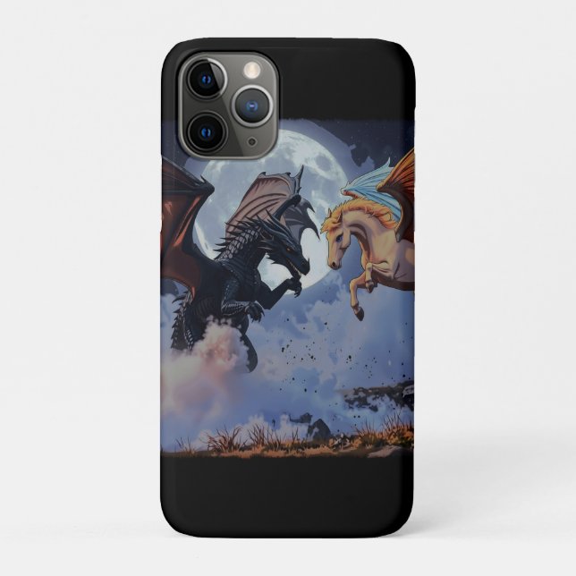 Capa Para iPhone 11 Pro O Local de Encontro - Dragão e Pegasus (Verso)