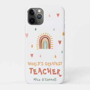 Capa Para iPhone 11 Pro O maior professor do mundo doado a Boho Rainbow