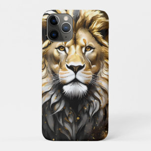 Capa Para iPhone 11 Pro O Rei: Leão Masculino Majestoso Dourado E Cinza,