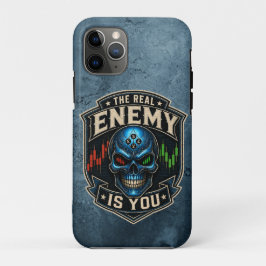 Capa Para iPhone 11 Pro O Verdadeiro Inimigo É Você Blue Grunge