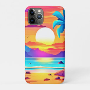Capa Para iPhone 11 Pro Oásis Tropical Sunset
