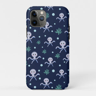 Capa Para iPhone 11 Pro Octopus sob o padrão das crianças do mar