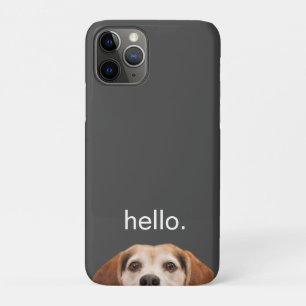 Capa Para iPhone 11 Pro Olá, Cinza Moderna Do Cão De Beagle Sorrindo Eng