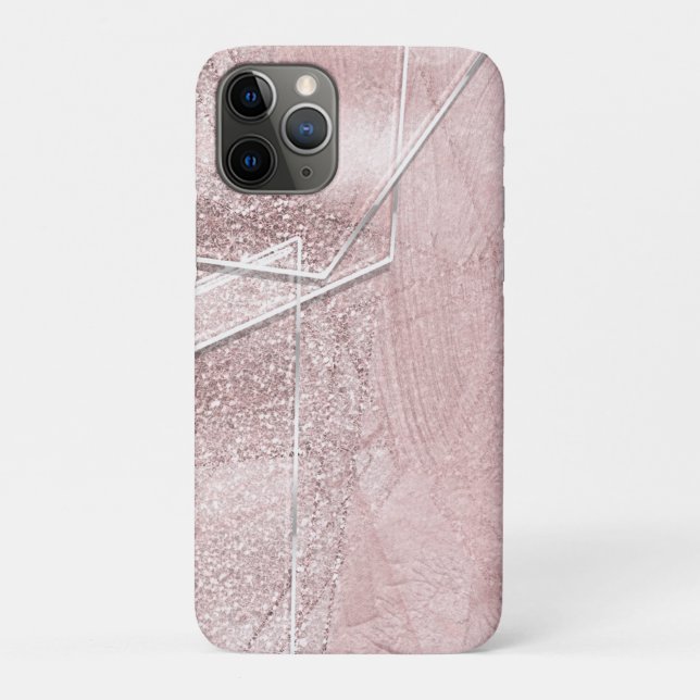 Capa Para iPhone 11 Pro Olhar de Cristal Vidro Glam Rosa Falso Brilho (Verso)