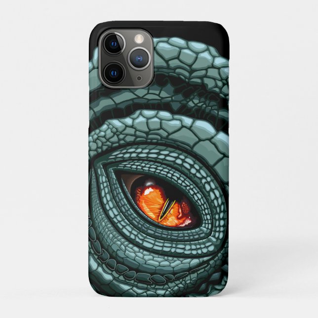 Capa Para iPhone 11 Pro Olho de Predador Réptil Primitivo (Verso)