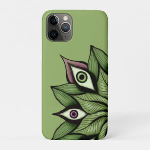 Capa Para iPhone 11 Pro Olhos Psicodélicos Mandala - Trippy Floral Green