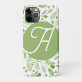 Capa Para iPhone 11 Pro Olive Leaves Initial iPhone Case 