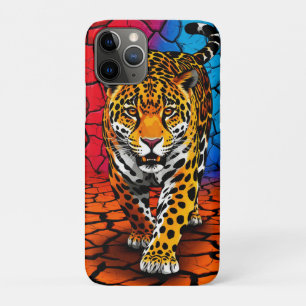 Capa Para iPhone 11 Pro 🐾 Onça Selvagem na Terra Seca Natureza Dramática