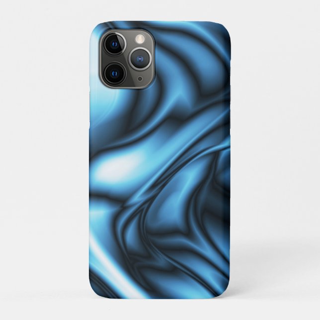 Capa Para iPhone 11 Pro Onda de Seda Azul (Verso)