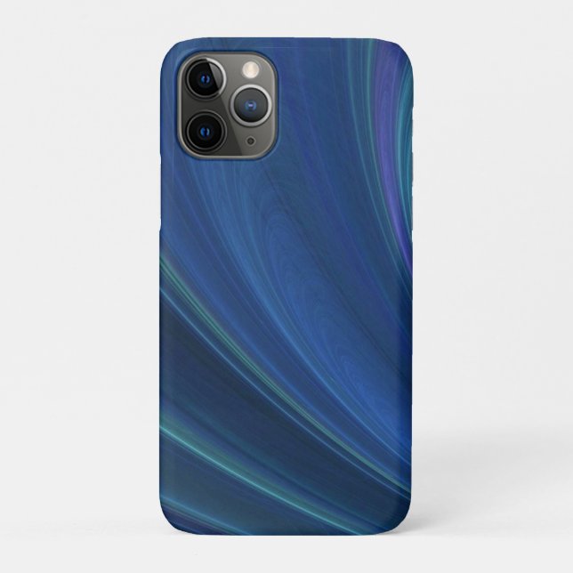 Capa Para iPhone 11 Pro Ondas de areia macias azuis e verdes (Verso)