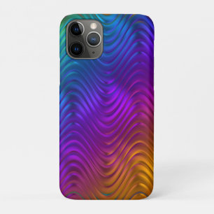Capa Para iPhone 11 Pro Ondas Digitais Abstratas Design Psicodélico Ácido