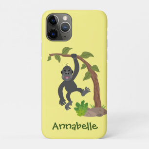 Capa Para iPhone 11 Pro Óptica de desenho animado de gorila de bebê feliz