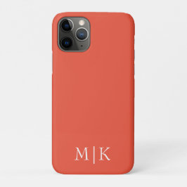 Capa Para iPhone 11 Pro Orange and White | Modern Monogram