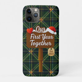 Capa Para iPhone 11 Pro Our First Year Together 2025 Wooden Sign