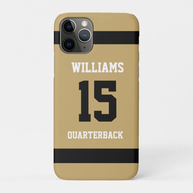 Capa Para iPhone 11 Pro Ouro e Preto Plano (Verso)