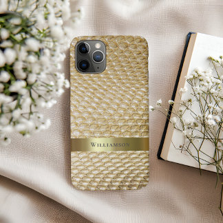 Capa Para iPhone 11 Pro Ouro Snakeskin Digital Couve Dourada
