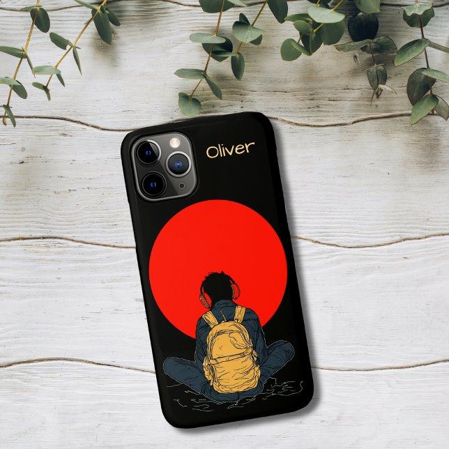 Capa Para iPhone 11 Pro Ouvindo ao Pôr do Sol (Criador carregado)