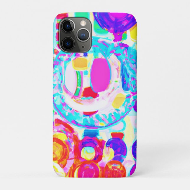 Capa Para iPhone 11 Pro Padrão Aleatório de Cores Vibrantes (Verso)