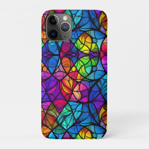 Capa Para iPhone 11 Pro Padrão Arco-Íris de Vidro Mantido Vibrante