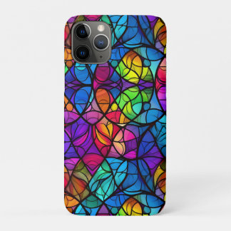 Capa Para iPhone 11 Pro Padrão Arco-Íris de Vidro Mantido Vibrante